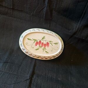 Elegant  Ceramic Strawberry Oval Serving Dish